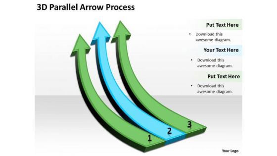 Strategic Management 3d Parallel Arrow Process Sales Diagram