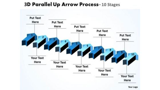 Strategic Management 3d Parallel Up Arrow Process Business Diagram