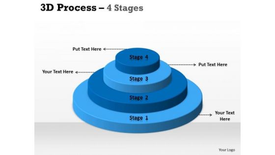 Strategic Management 3d Process 4 Stages For Marketing Business Diagram