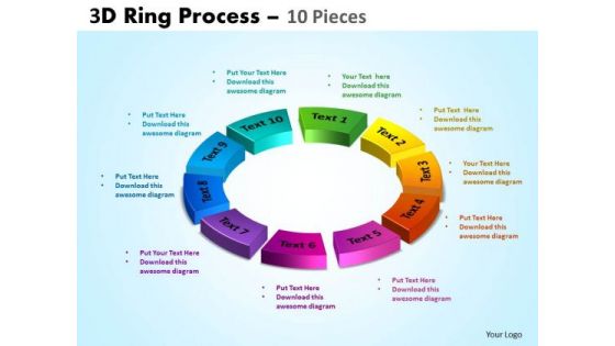 Strategic Management 3d Ring Process 10 Pieces Consulting Diagram