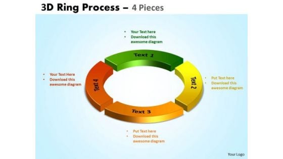 Strategic Management 3d Ring Process 4 Pieces Business Diagram