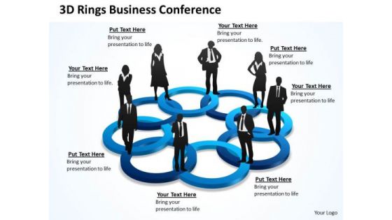 Strategic Management 3d Rings Business Conference Sales Diagram