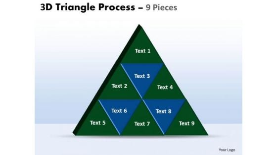 Strategic Management 3d Triangle Process 9 Pieces Business Diagram