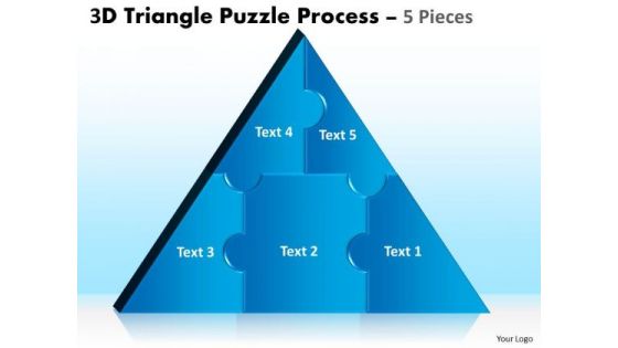 Strategic Management 3d Triangle Puzzle Process 5 Pieces Business Diagram