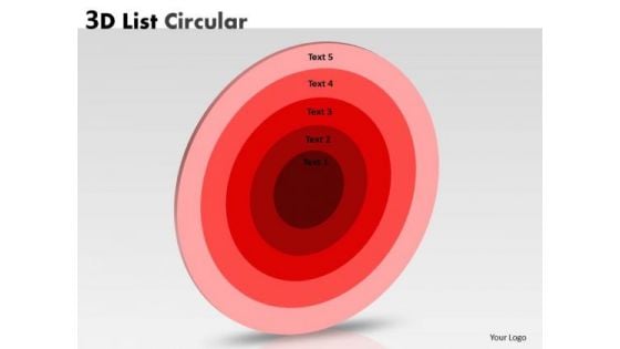 Strategic Management 3d Vertical Circular 5 Staged Business Diagram