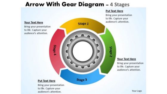 Strategic Management 4 Stages Gears Process For Improvement Business Diagram