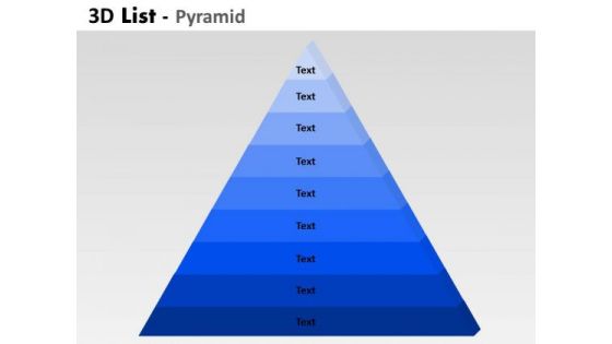 Strategic Management 9 Staged 3d Triangle Diagram For Marketing Consulting Diagram