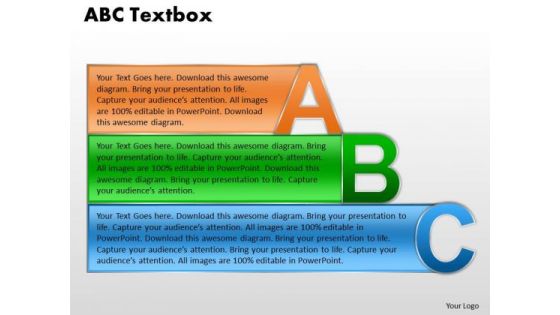 Strategic Management Abc Text Box For Business Presentation Sales Diagram