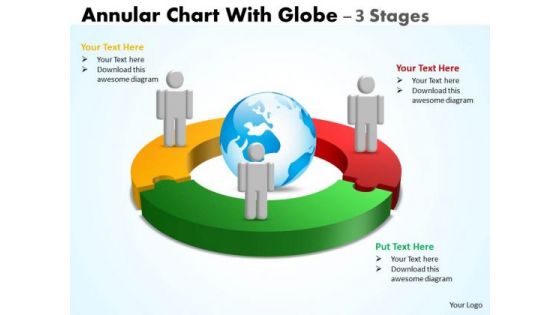 Strategic Management Annular Chart With Diagram Globe 3 Stages Business Diagram