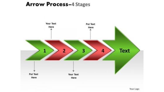 Strategic Management Arrow Process 4 Stages Business Diagram