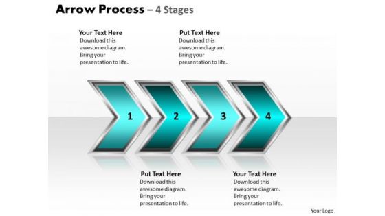 Strategic Management Arrow Process 4 Stages Style 2 Business Cycle Diagram