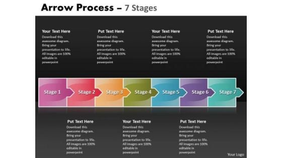 Strategic Management Arrow Process 7 Stages Sales Diagram