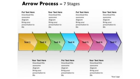 Strategic Management Arrow Process 7 Stages Strategy Diagram