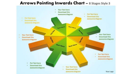 Strategic Management Arrows Pointing Inwards 8 Stages Style 3 Sales Diagram