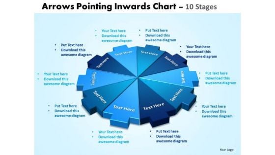 Strategic Management Arrows Pointing Inwards Chart 10 Stages Strategy Diagram