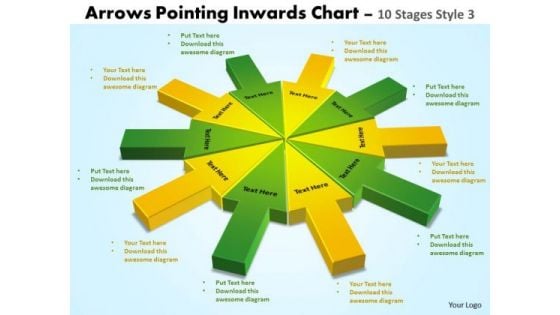 Strategic Management Arrows Pointing Inwards Chart 10 Stages Style 3 Sales Diagram