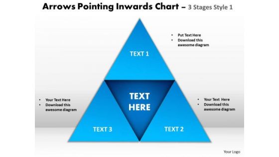 Strategic Management Arrows Pointing Inwards Chart 3 Stages Style 1 Sales Diagram