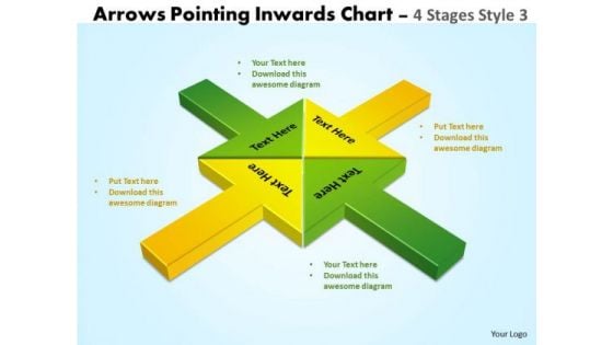 Strategic Management Arrows Pointing Inwards Chart 4 Stages Style 3 Marketing Diagram