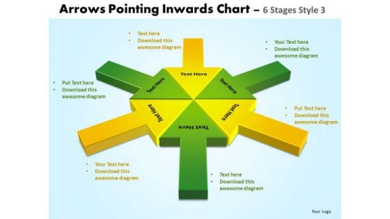 Strategic Management Arrows Pointing Inwards Chart 6 Stages 4 Business Framework Model