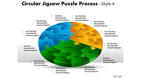 Strategic Management Circular Jigsaw Circular Diagram Puzzle Process Style 4 Marketing Diagram