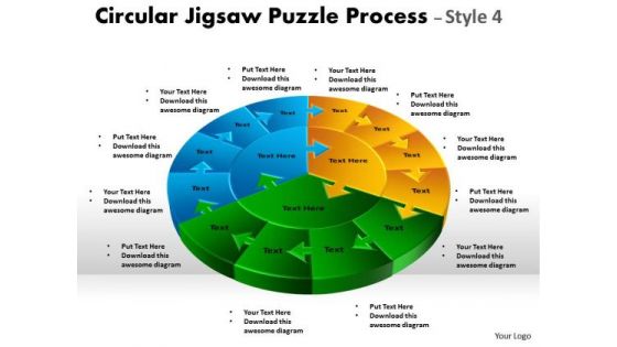 Strategic Management Circular Jigsaw Puzzle Process Business Cycle Diagram