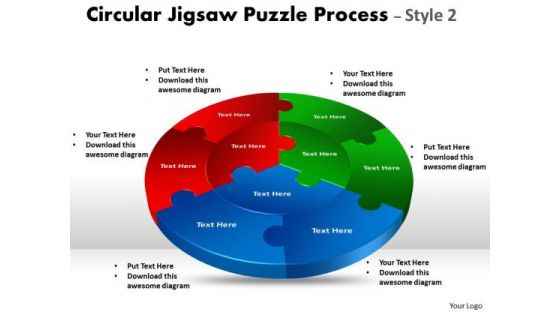 Strategic Management Circular Jigsaw Puzzle Process Style 2 Business Diagram