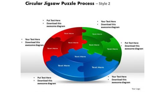 Strategic Management Circular Jigsaw Puzzle Process Style 8 Sales Diagram