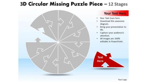 Strategic Management Circular Missing Puzzle Piece 12 Stages Sales Diagram