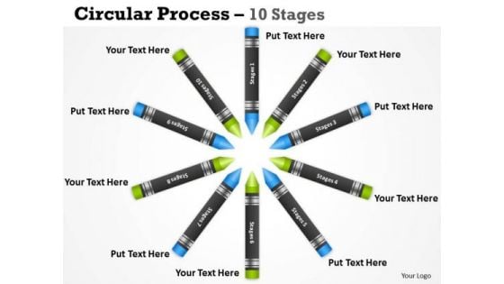Strategic Management Circular Process 10 Stages Sales Diagram