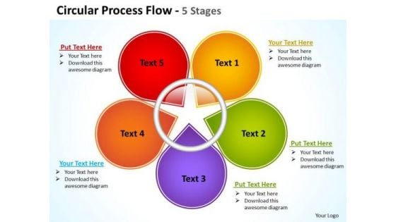 Strategic Management Circular Process Flow 5 Stages Business Diagram