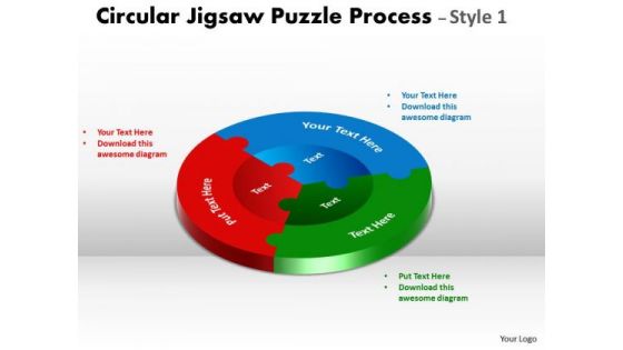 Strategic Management Circular Puzzle Process Diagram Style Business Cycle Diagram