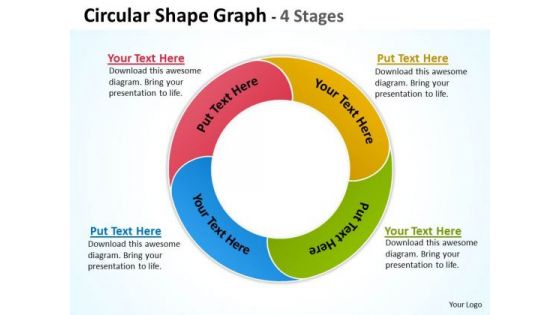 Strategic Management Circular Shape Graph 4 Stages Business Diagram