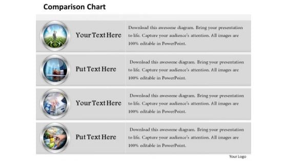 Strategic Management Comparison Chart With Pictures Business Diagram