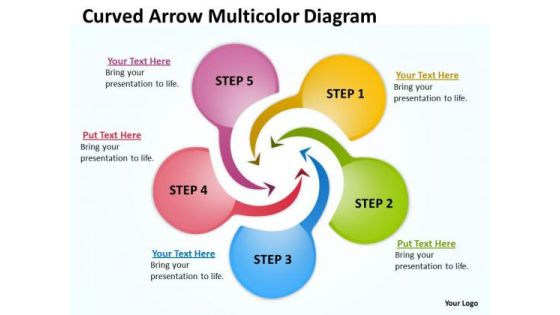 Strategic Management Curved Arrow Multicolor Diagram Sales Diagram