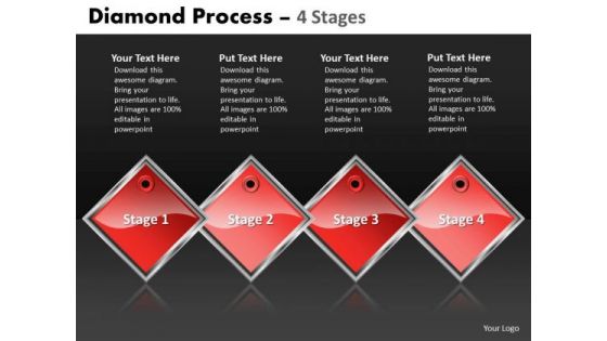 Strategic Management Diamond Process 4 Stages Sales Diagram