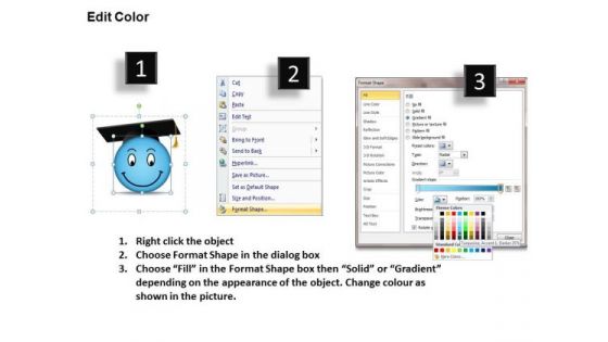 Strategic Management Emoticon Of Education Smiley With Graduation Cap Strategy Diagram