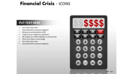 Strategic Management Financial Crisis Icons Business Cycle Diagram