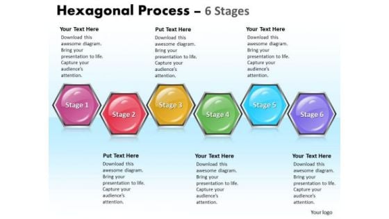 Strategic Management Hexagonal Process 6 Stages Sales Diagram