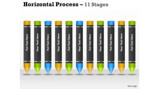 Strategic Management Horizontal Process 11 Stages Consulting Diagram