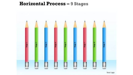 Strategic Management Horizontal Process 9 Stages Consulting Diagram