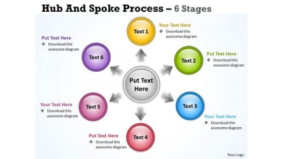 Strategic Management Hub And Spoke Process 6 Stages Business Diagram