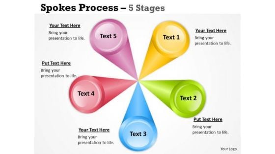 Strategic Management Illustration Of Multicolored Spoke Diagram 5 Stages Consulting Diagram