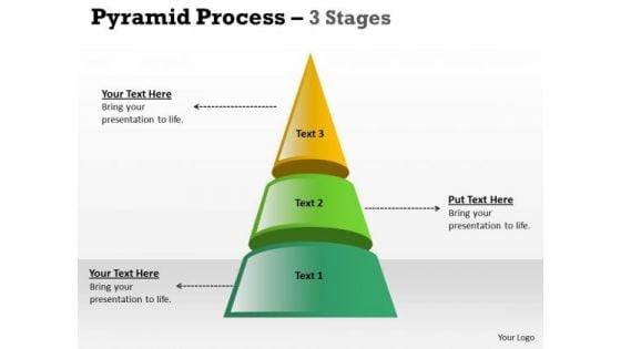 Strategic Management Independent Pyramid Process With 3 Stages Marketing Diagram