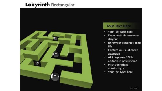 Strategic Management Labyrinth Rectangular Marketing Diagram