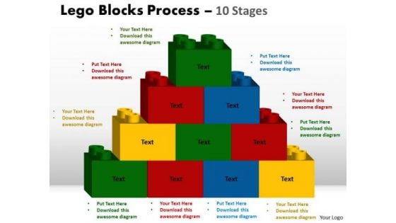 Strategic Management Lego Blocks Process 10 Stages Marketing Diagram
