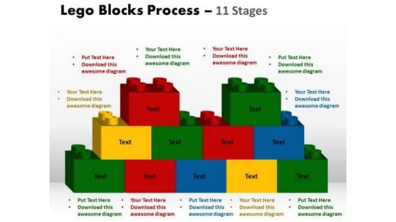 Strategic Management Lego Blocks Process 11 Stages Business Cycle Diagram