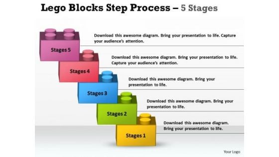 Strategic Management Lego Blocks Step Process 5 Stages Sales Diagram