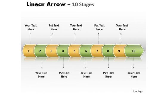 Strategic Management Linear Arrow 10 Stages Business Diagram