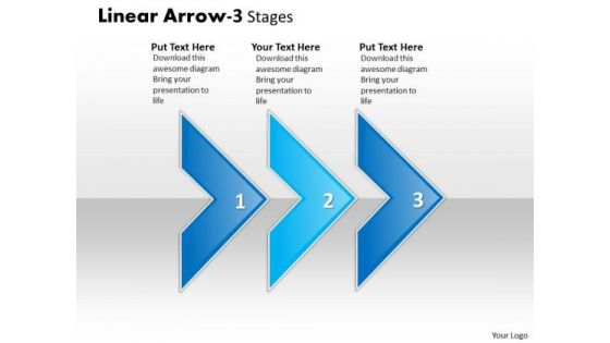 Strategic Management Linear Arrow 3 Stages Business Finance Strategy Development