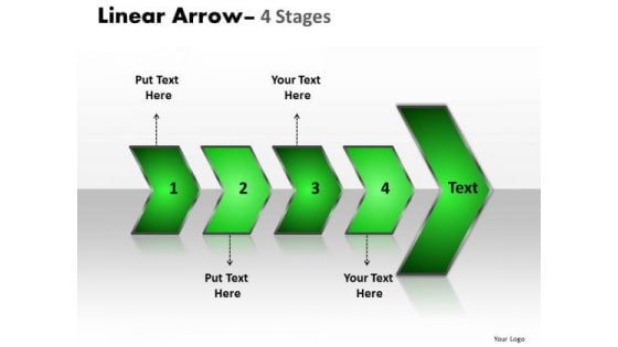 Strategic Management Linear Arrow 4 Stages Business Cycle Diagram